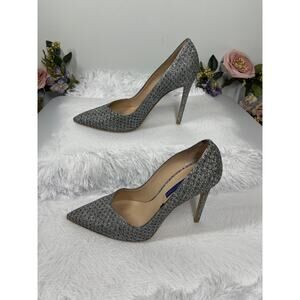 Stuart Weitzman Embellished Pumps Women's 9 Metallic Silver‎ Modern Minimalist